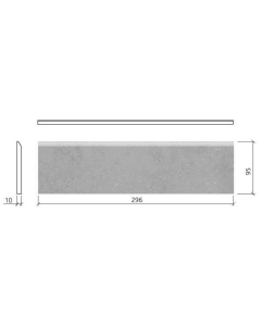 Mosa Greys 226BP Plint 9,5X30cm Mid.Koel Grijs 10mm Mat