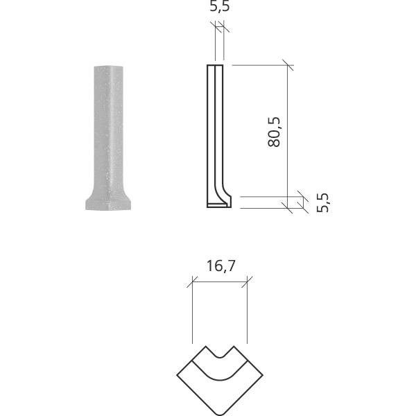 Mosa Global 2x7,5cm Grijs Mat (74050DU008002)